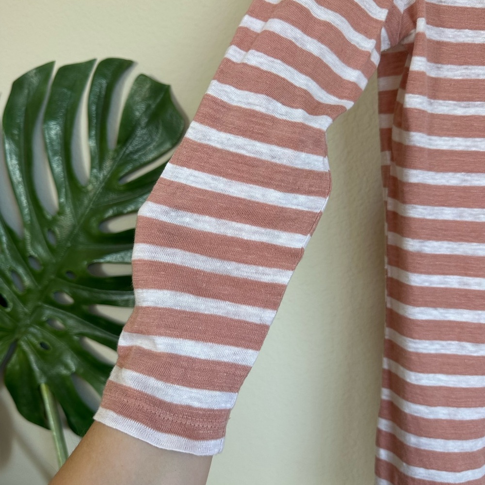 Tory Burch Linen Striped Boatneck Top - Picture 5 of 9